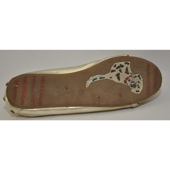 Stuart Weitzman Kids Marjorie Ballet Flat Shoe Gold 5 Pre-Owned - Picture 8 of 11